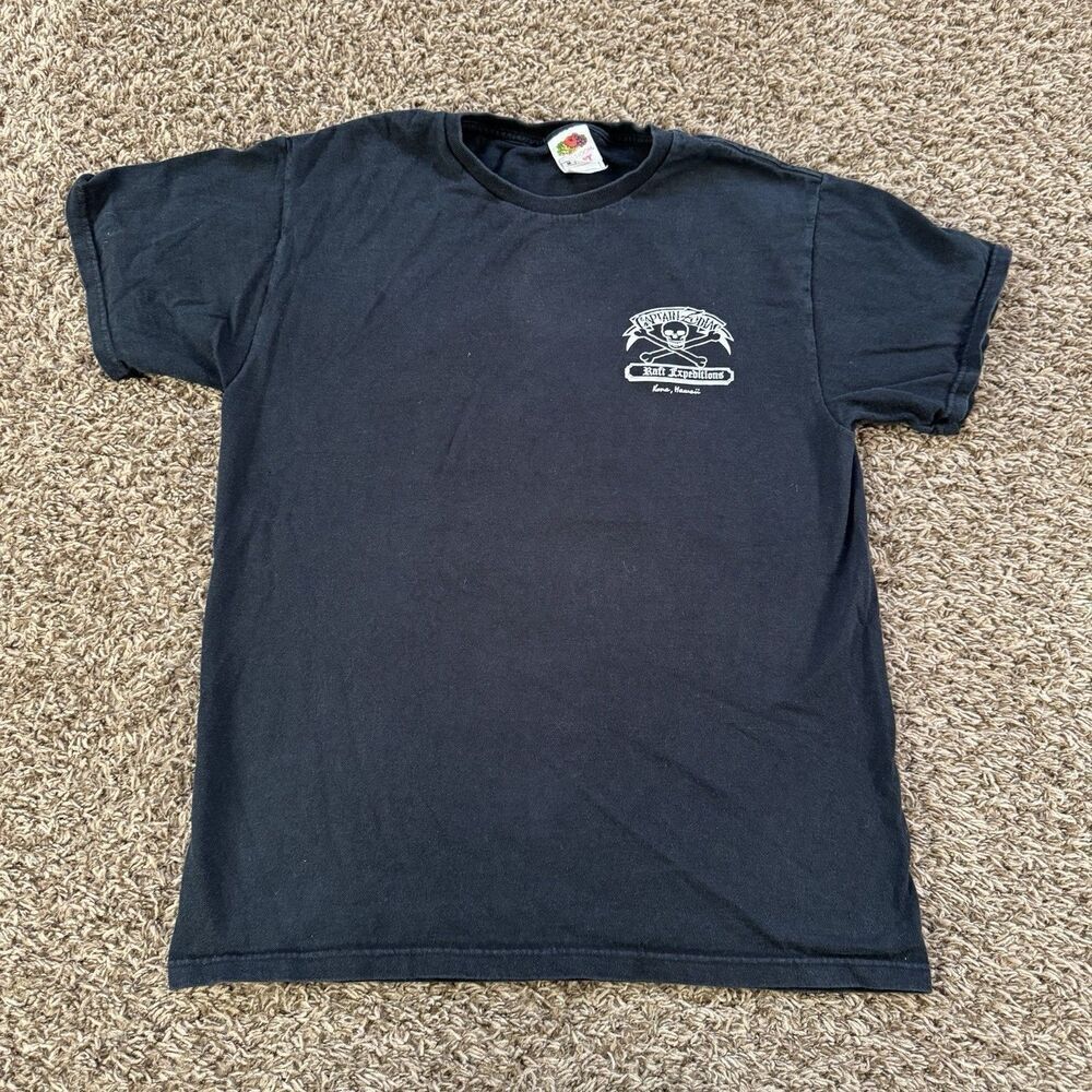 Vintage Captain Zodiac Hawaii Tee Black Skull Mens Medium Fruit Of The Loom - Picture 2 of 6